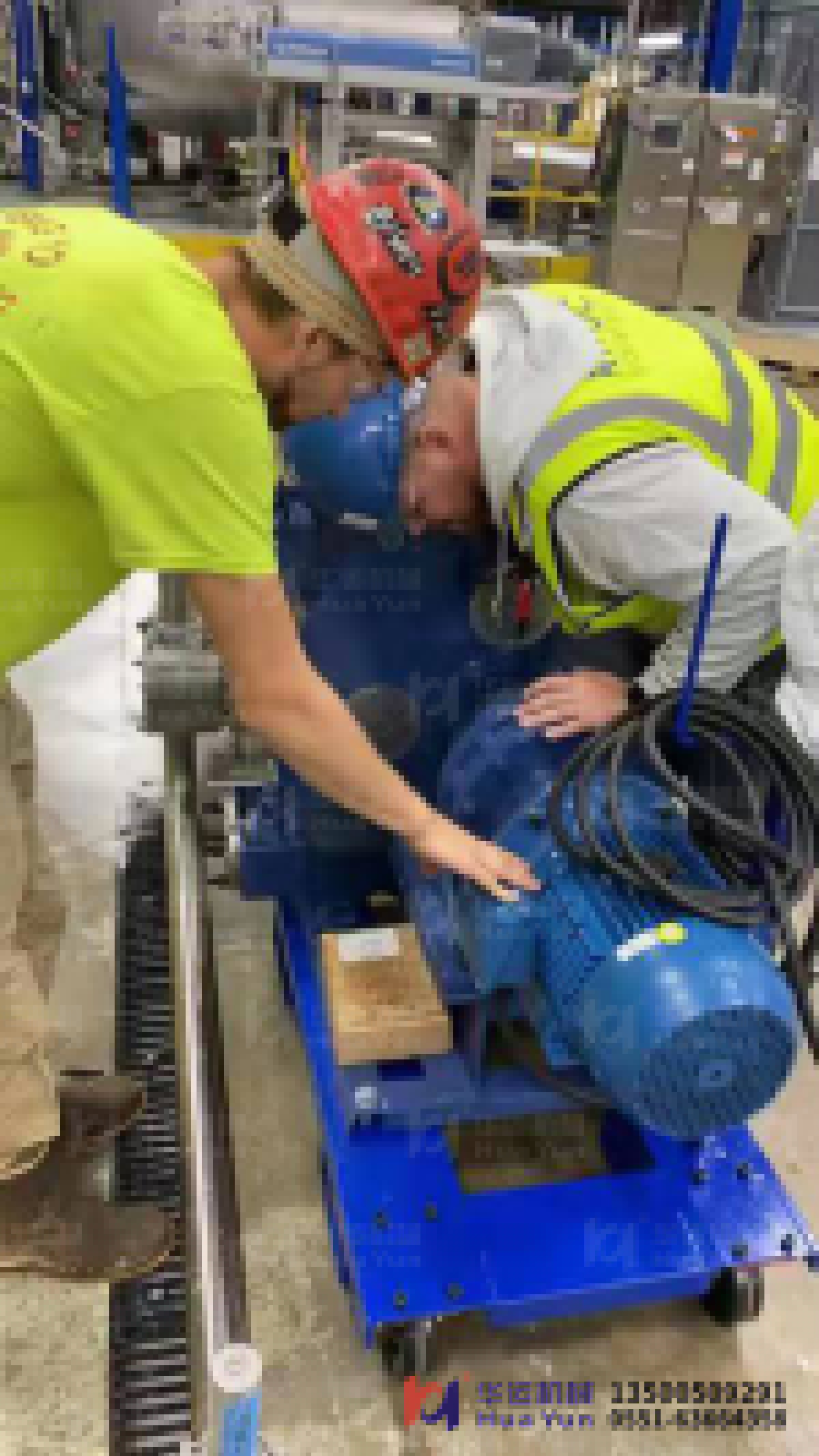 華運軟管泵到達美國業(yè)主使用現(xiàn)場